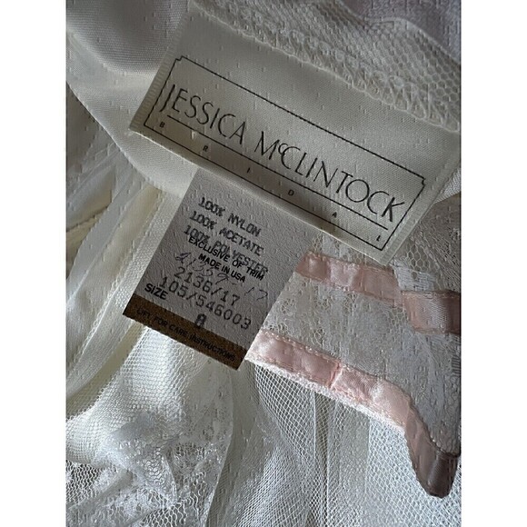Vintage Jessica McClintock Lace Flower Girl Wedding First Communion Dress Size 8 - Picture 6 of 9